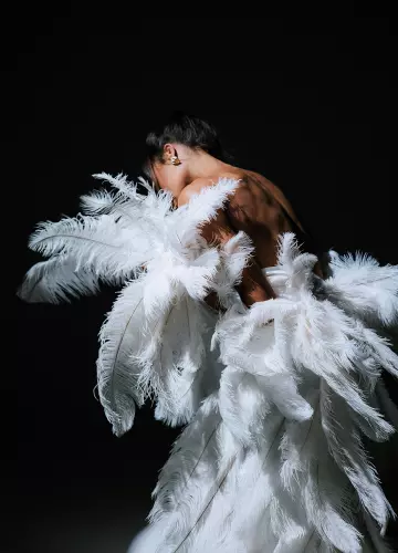 Сукня з пір'я Біла